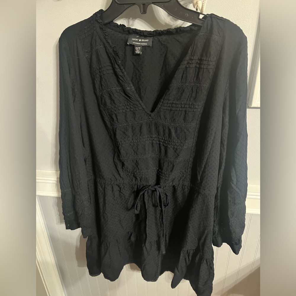 EUC- 🍀 Lucky Brand Women’s Black Cotton Dress